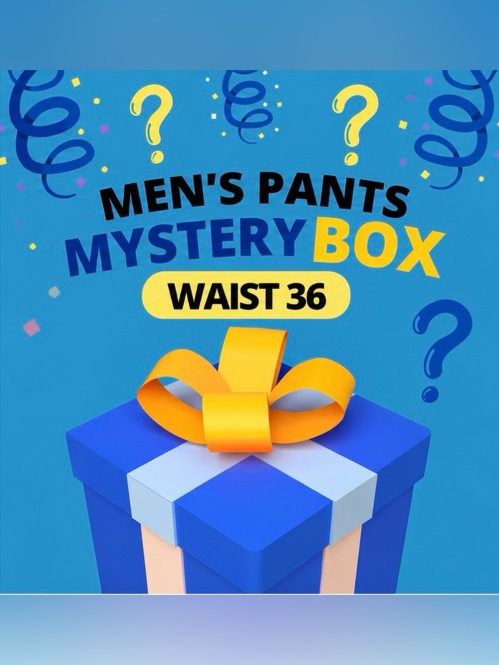 Men’s Pants Mystery Box Waist 36 | 4-6 Pairs | Jeans, Chinos & Dress Pants